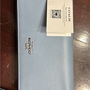 Coach Light Blue Leather Wallet